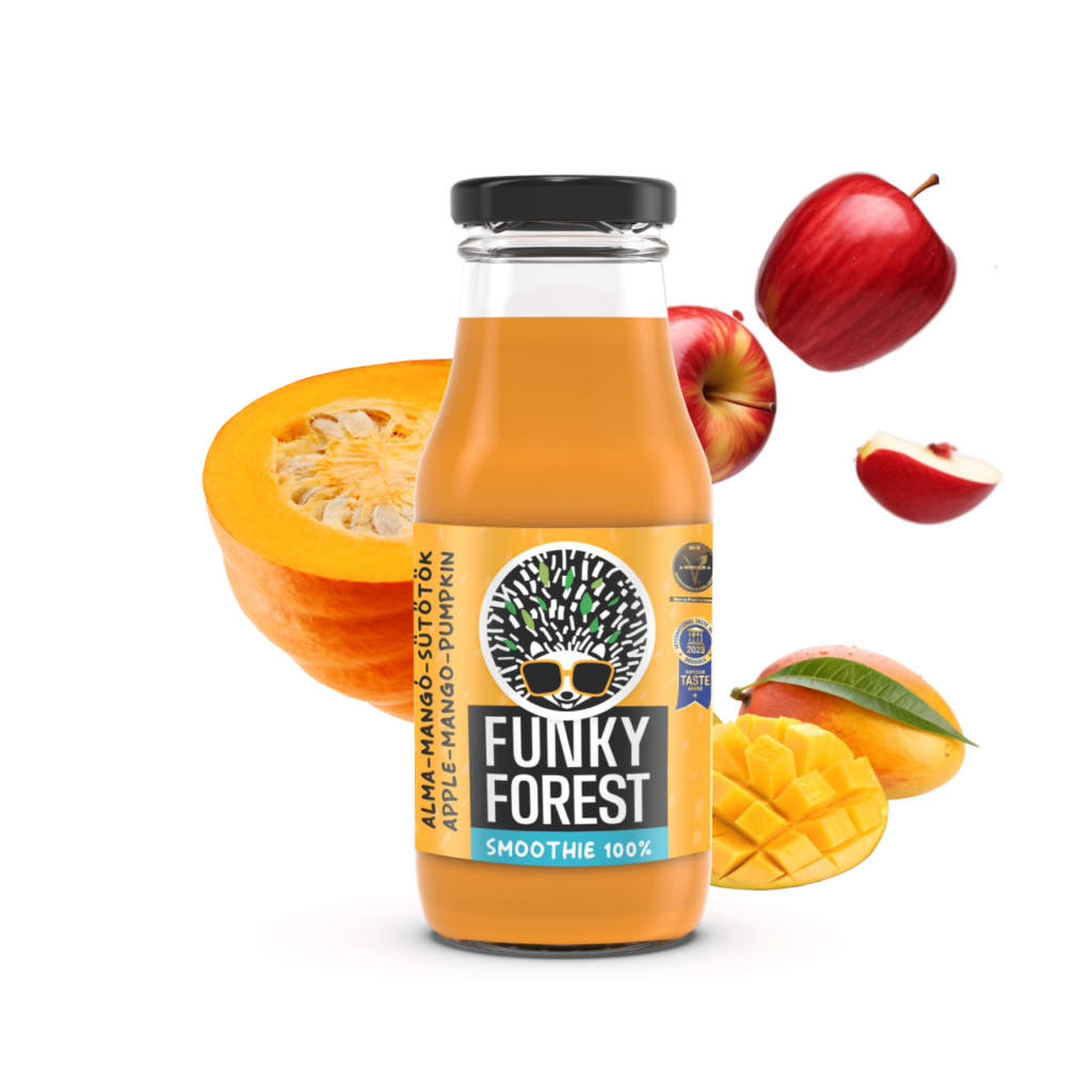 Funky Forest® 100%-os smoothie, alma-mangó-sütőtök-gyömbér 200 ml